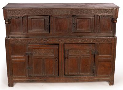 An English oak press cupboard  27979a