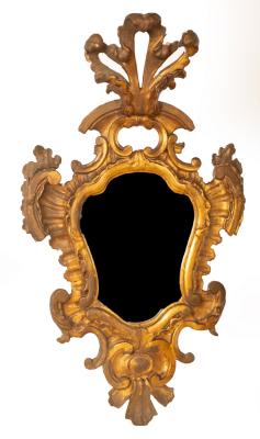 A giltwood Rococo style mirror,