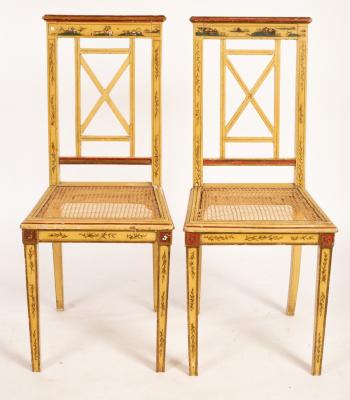 A pair of Japanned cane chairs  2797e4