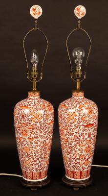 A pair of Oriental style vases