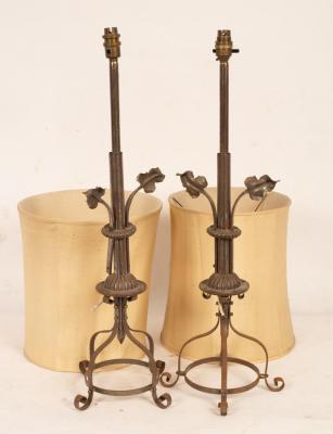 Two steel telescopic table lamps with