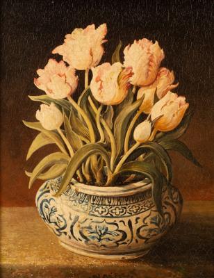 20th Century/Vase of Tulips on a Table/oil