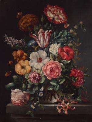 20th Century/Vase of Flowers/on a marble