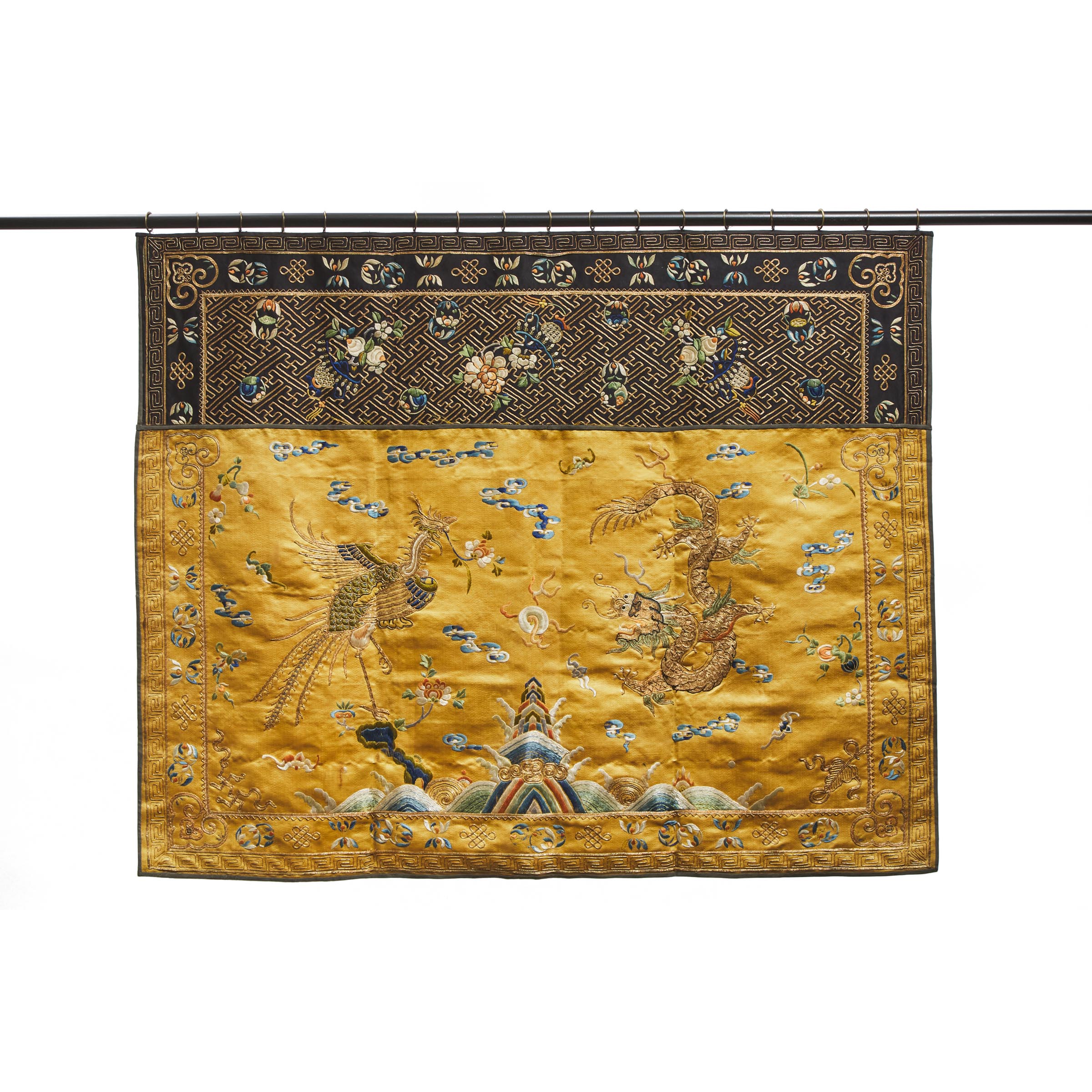 A Yellow-Ground Embroidered 'Dragon