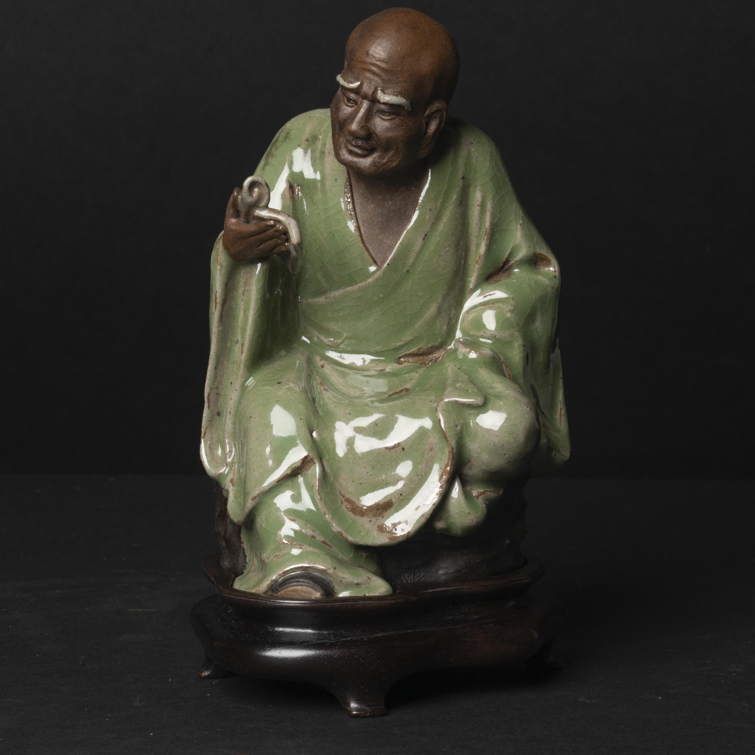 A Shiwan-Glazed Pottery Figure