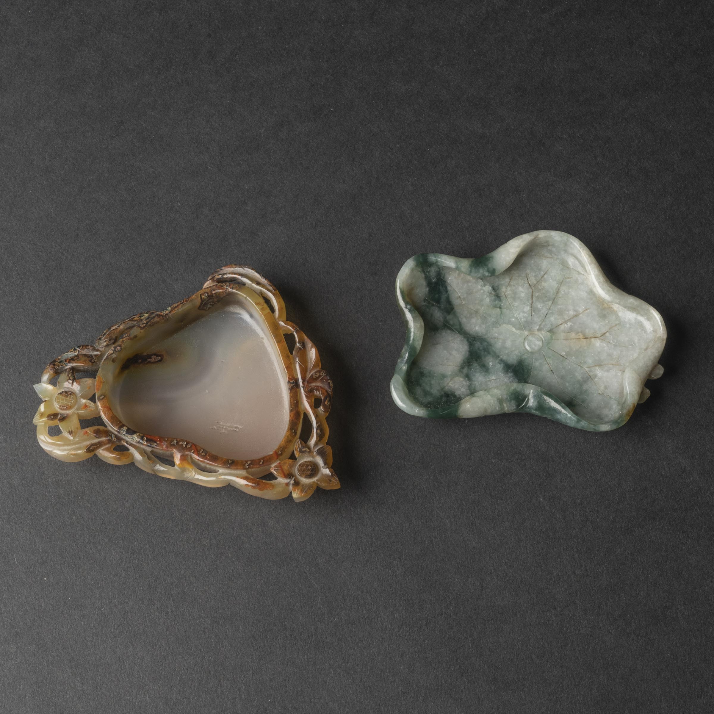 Two Jadeite and Agate Lotus Form 279b18