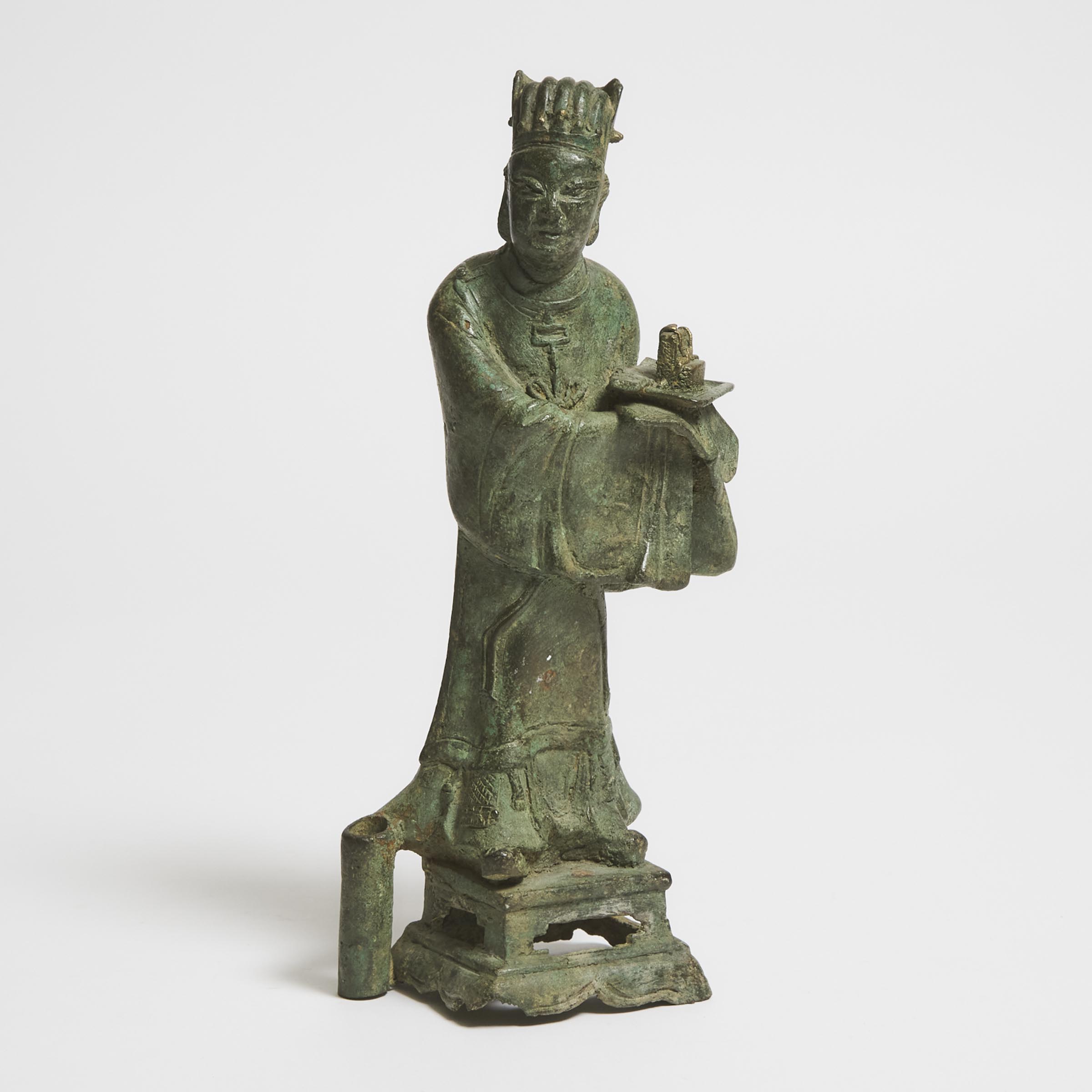 A Partial Gilt Bronze Figural Candle