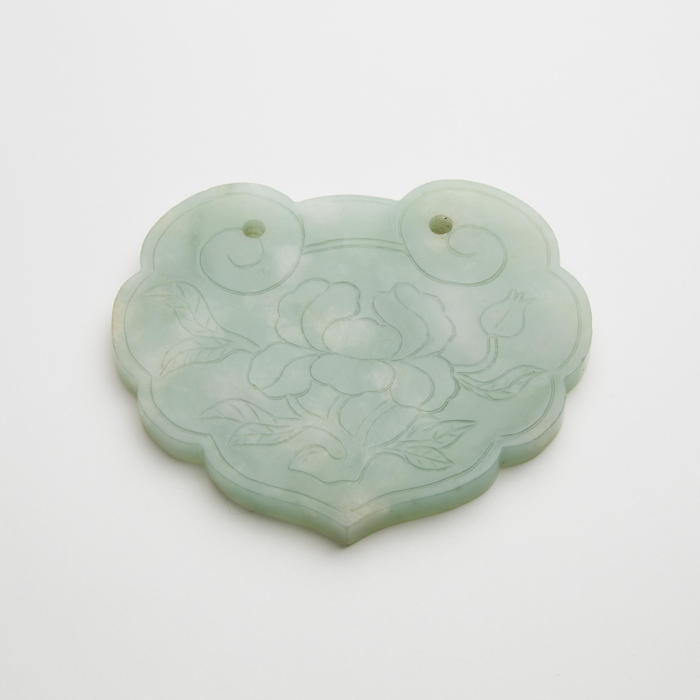 A Carved Jadeite Fortune and Longevity  279b25