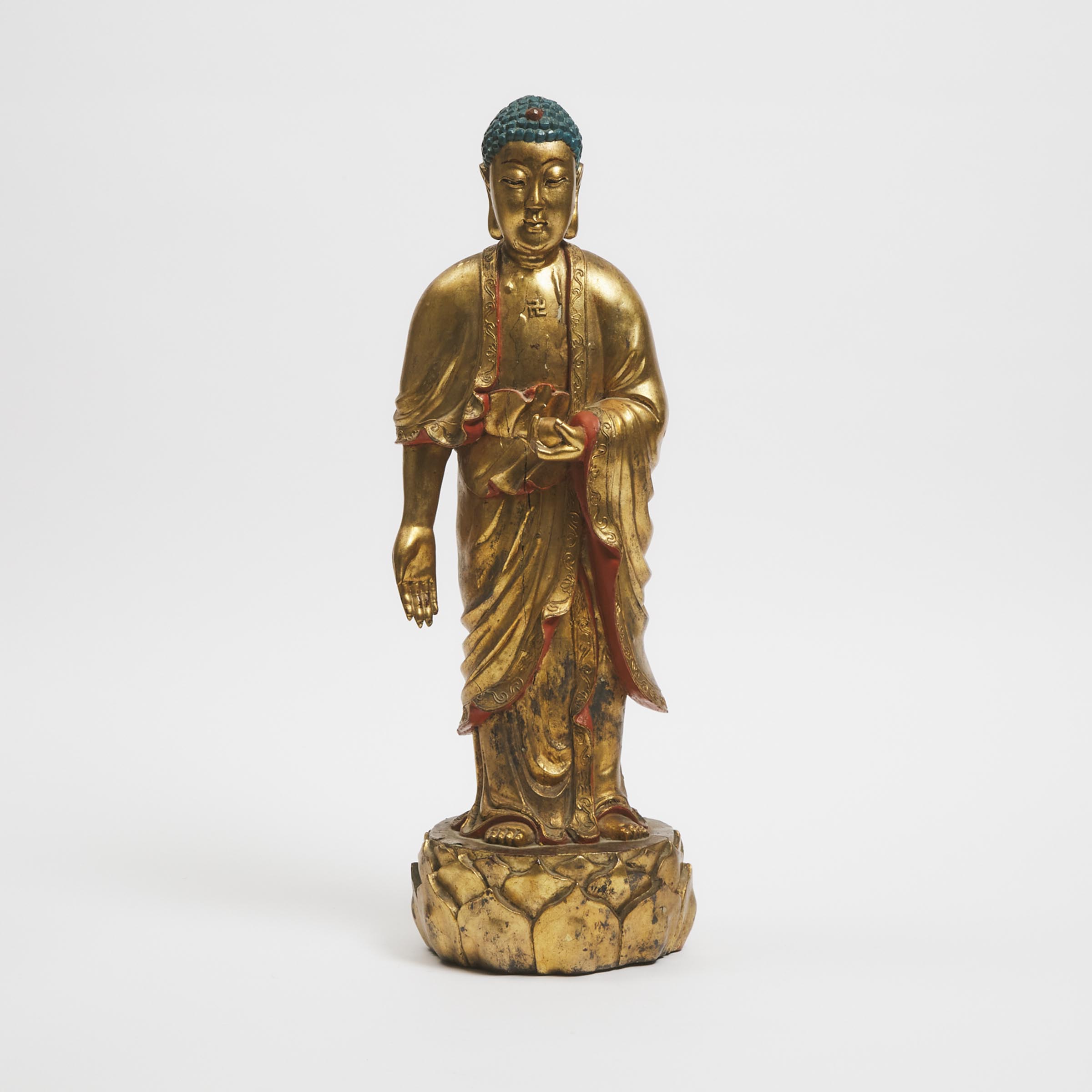 A Gilt Lacquered Wood Figure of