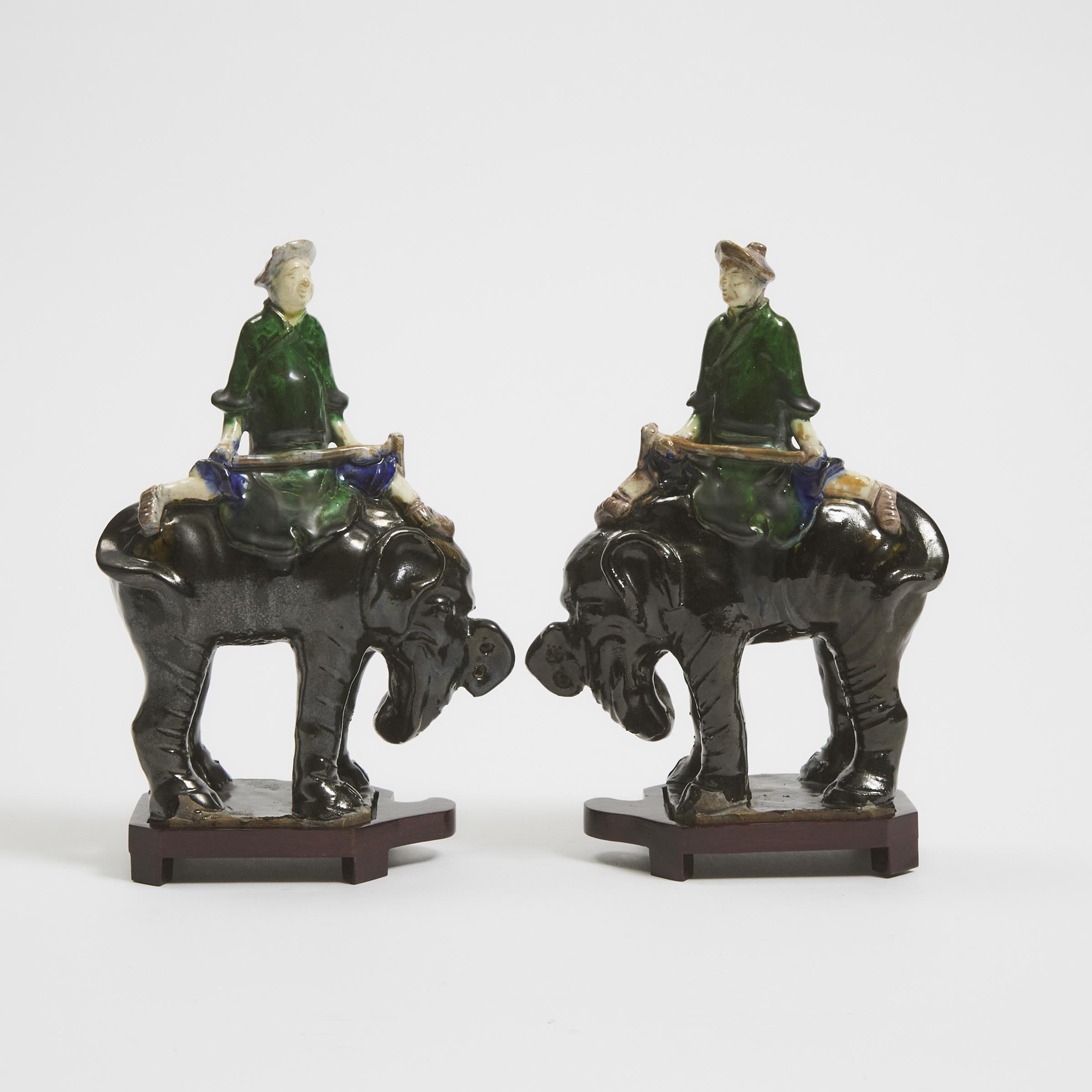 A Pair of Shiwan Glazed Elephant 279b37