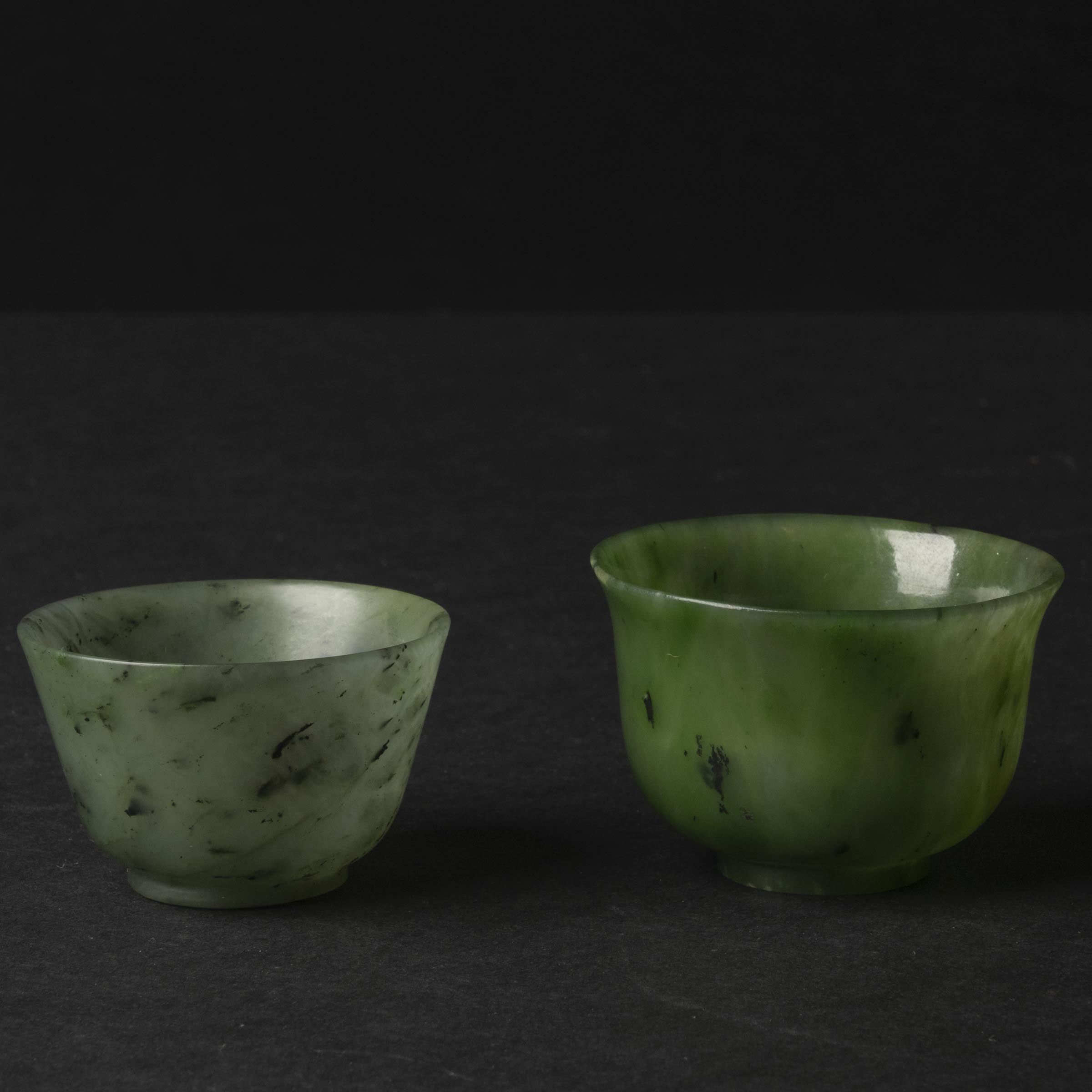 Two Spinach Jade Cups 19th Century 279b4a