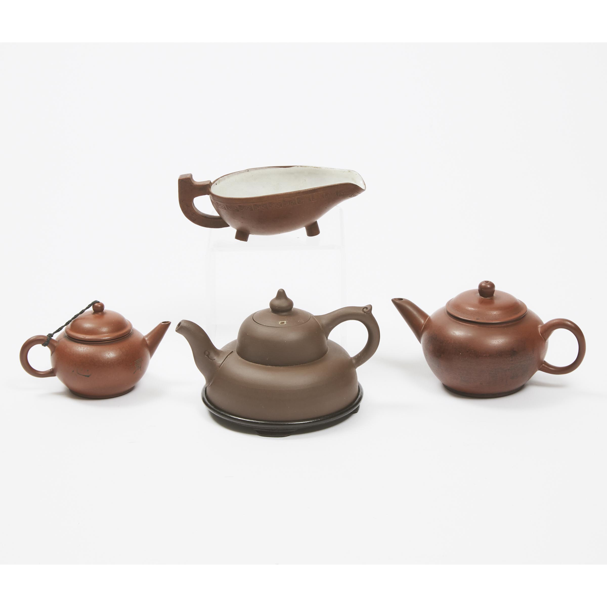 Three Yixing Zisha Teapots and 279b51