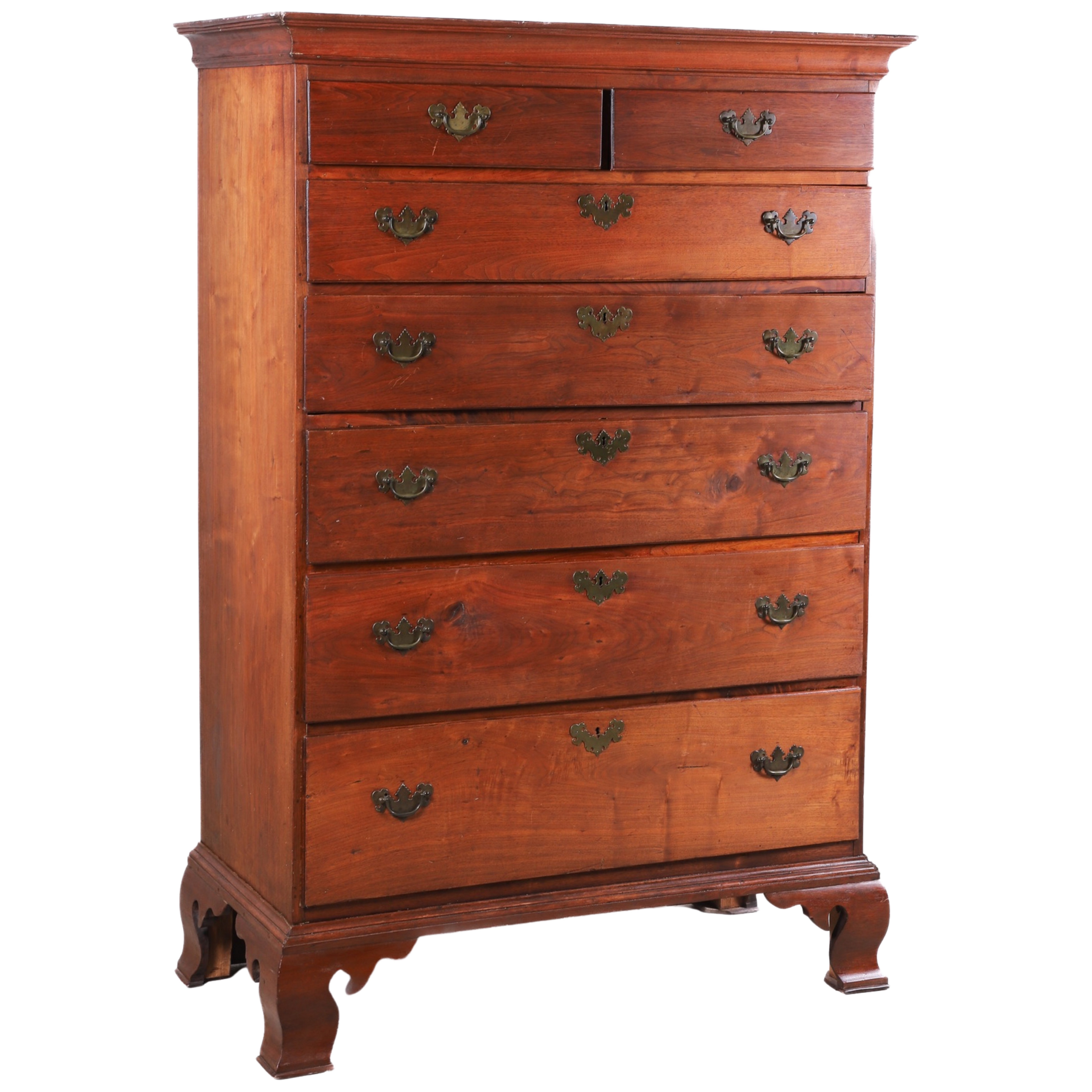 Walnut PA Chippendale High Chest,