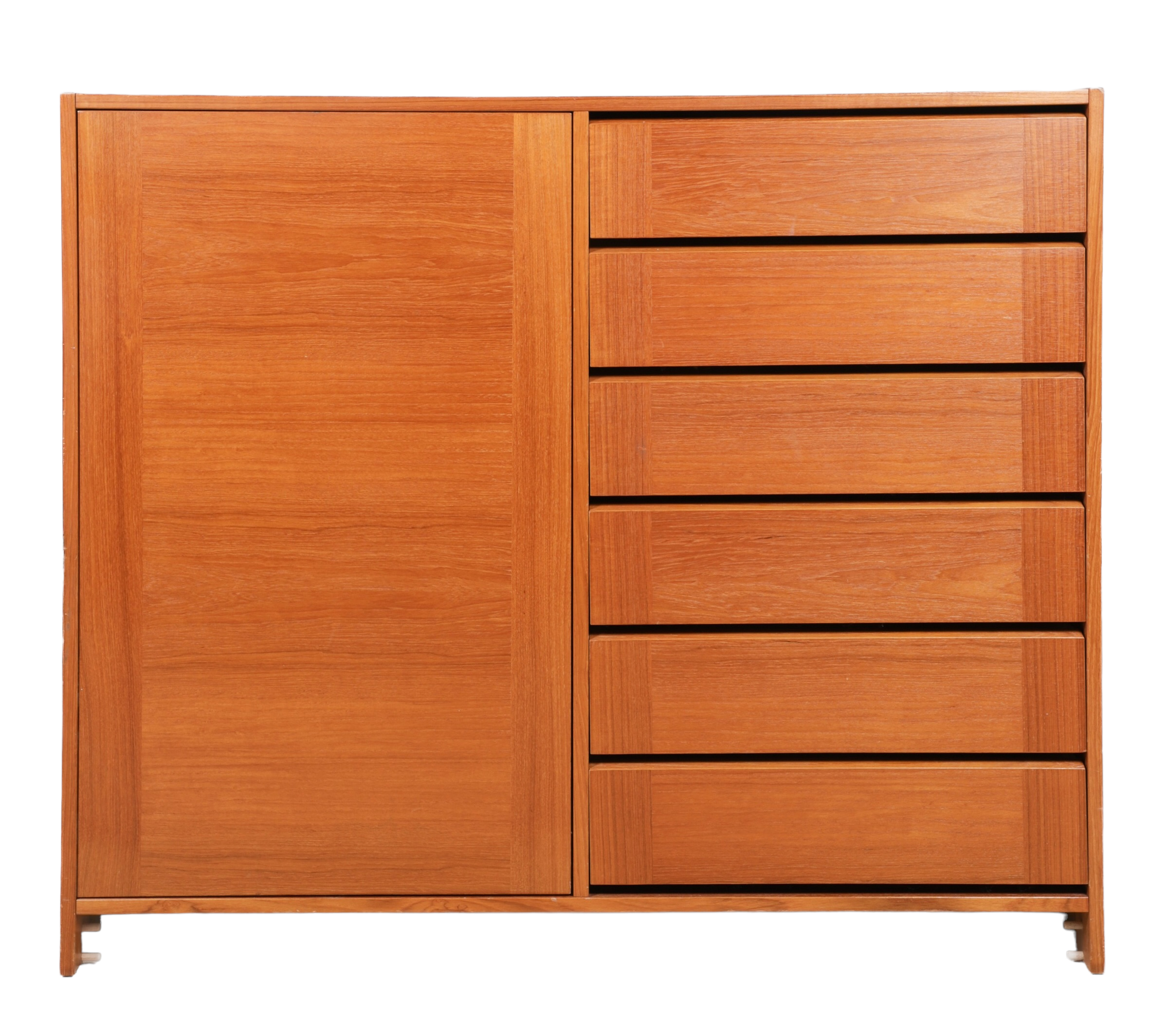 Danish Modern teak mans chest, door