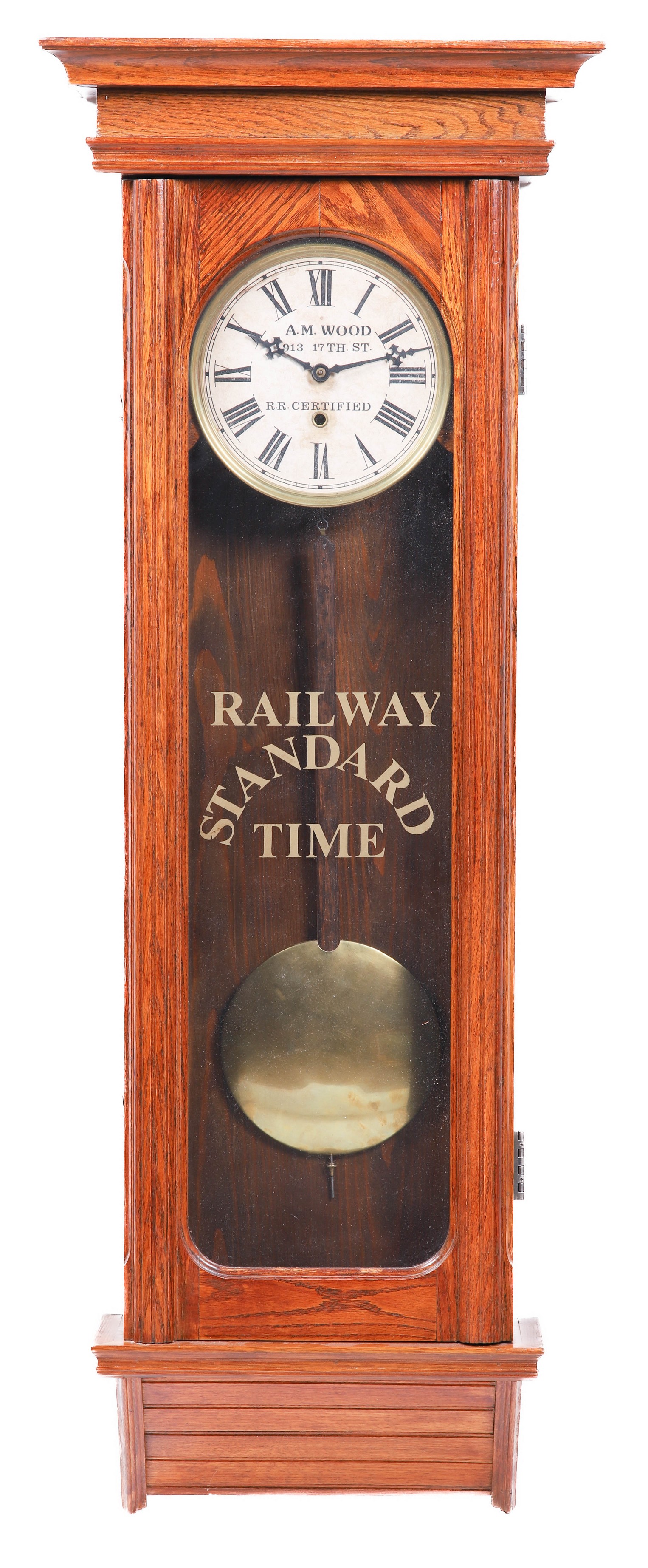 Gilbert time only oak wall clock, Railway