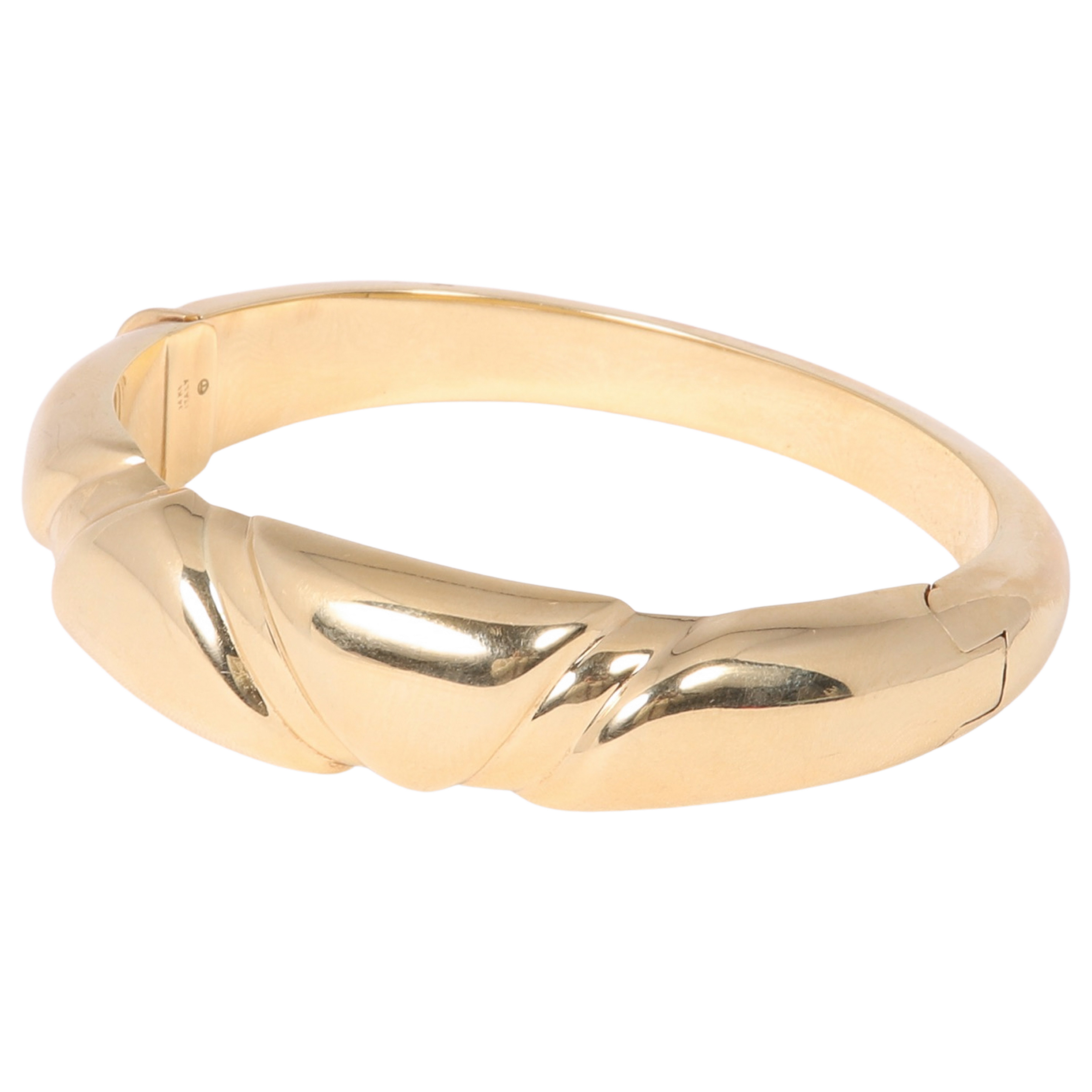 14K Gold Italian hinged bangle,