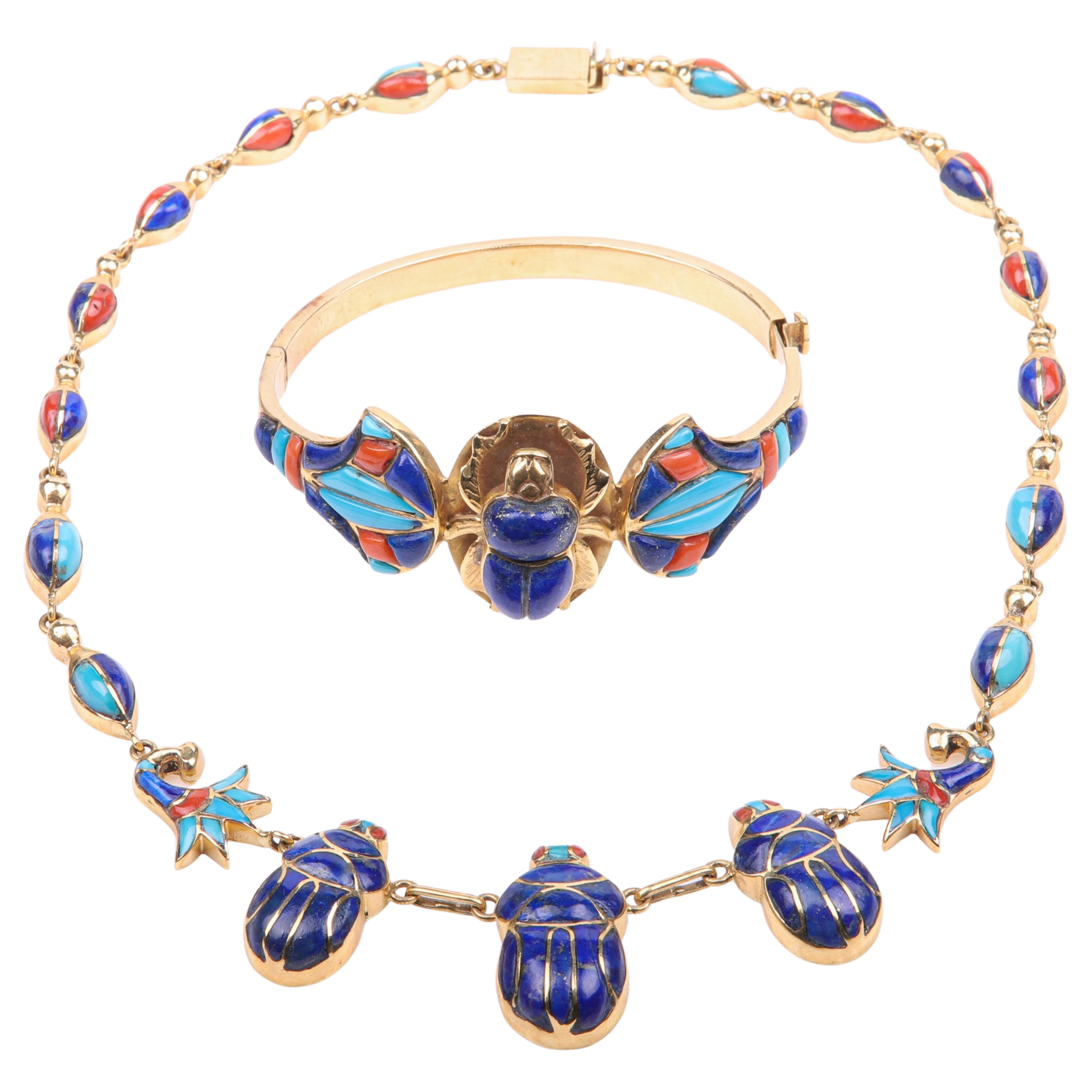 18K Egyptian revival scarab necklace 27a3e9