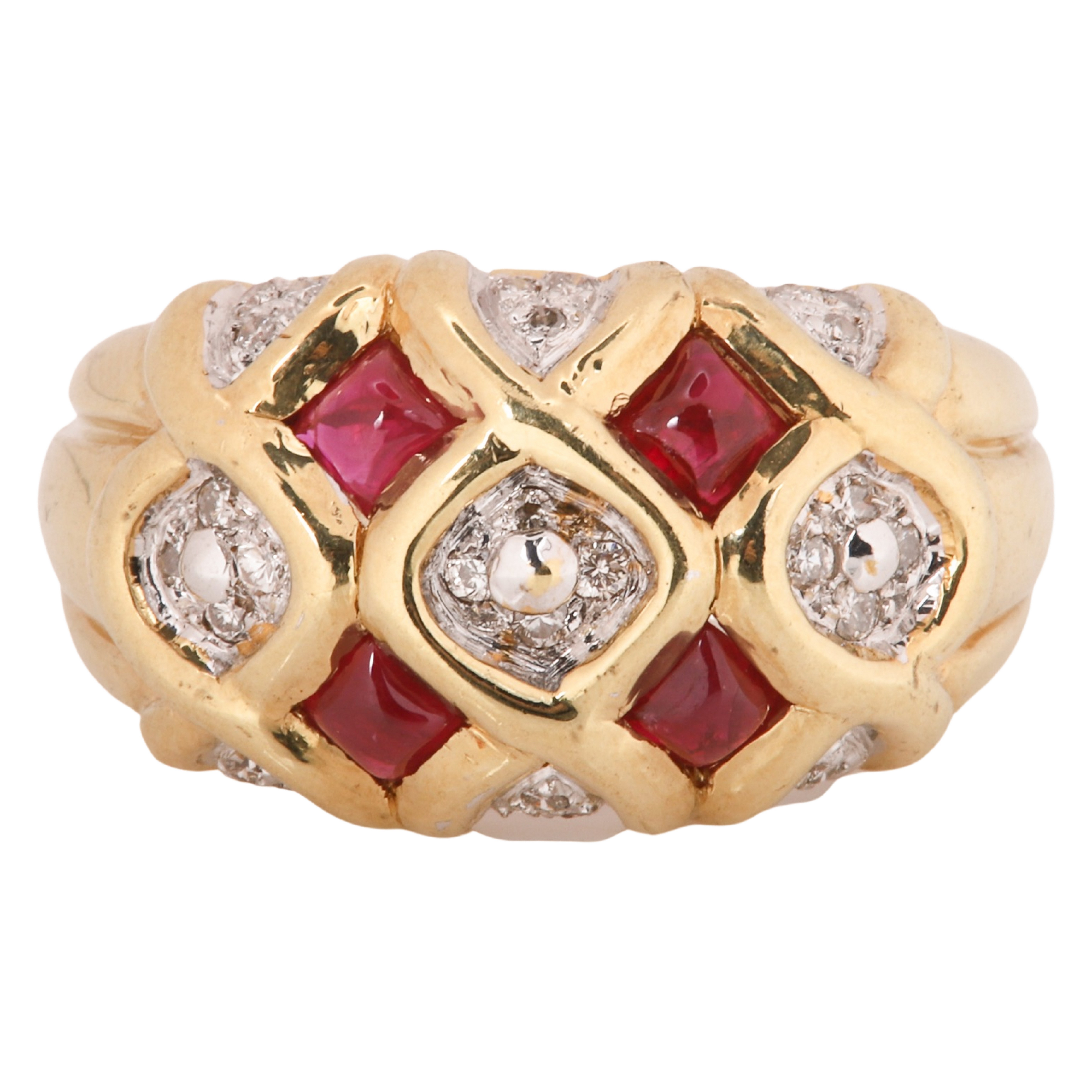 18K yellow gold ruby and diamond 27a414