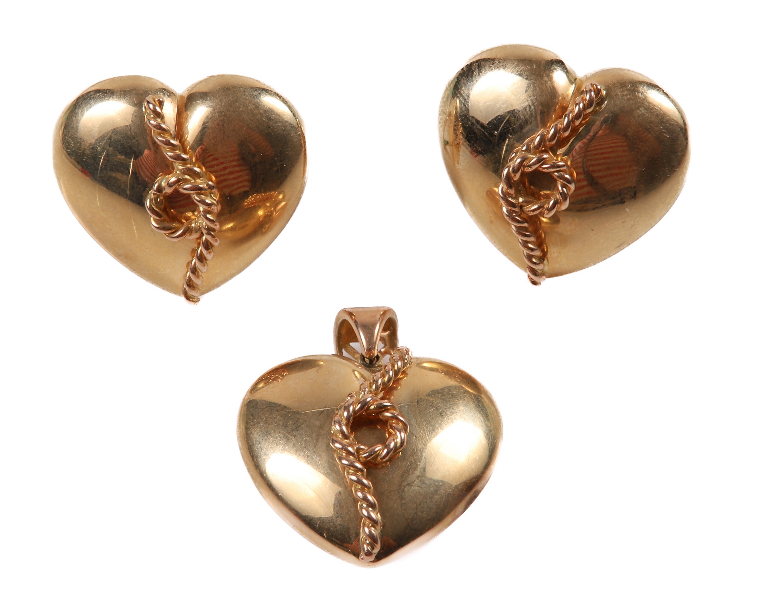 14K heart and knot earrings and 27a40c