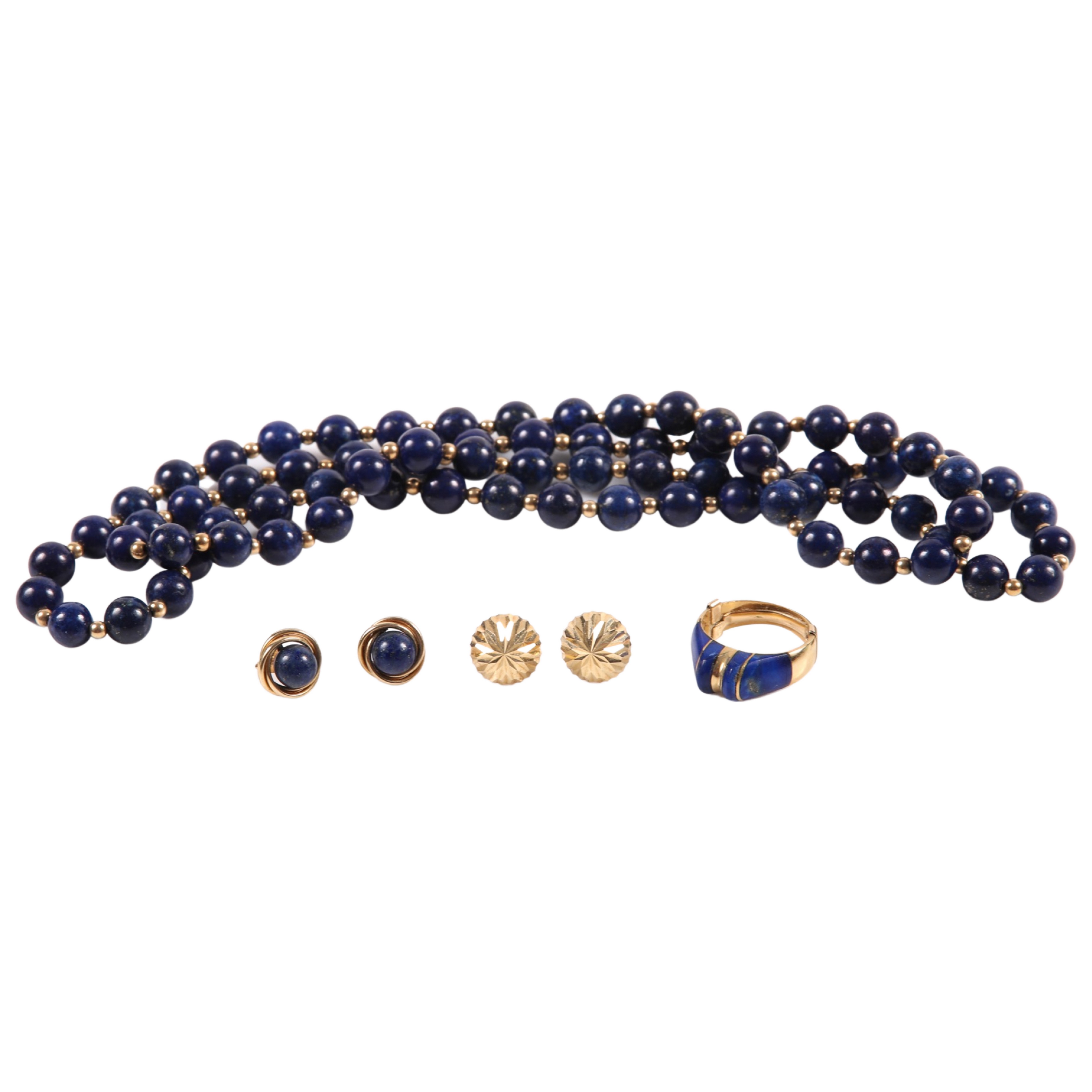 Gold and Lapis jewelry group to 27a40e