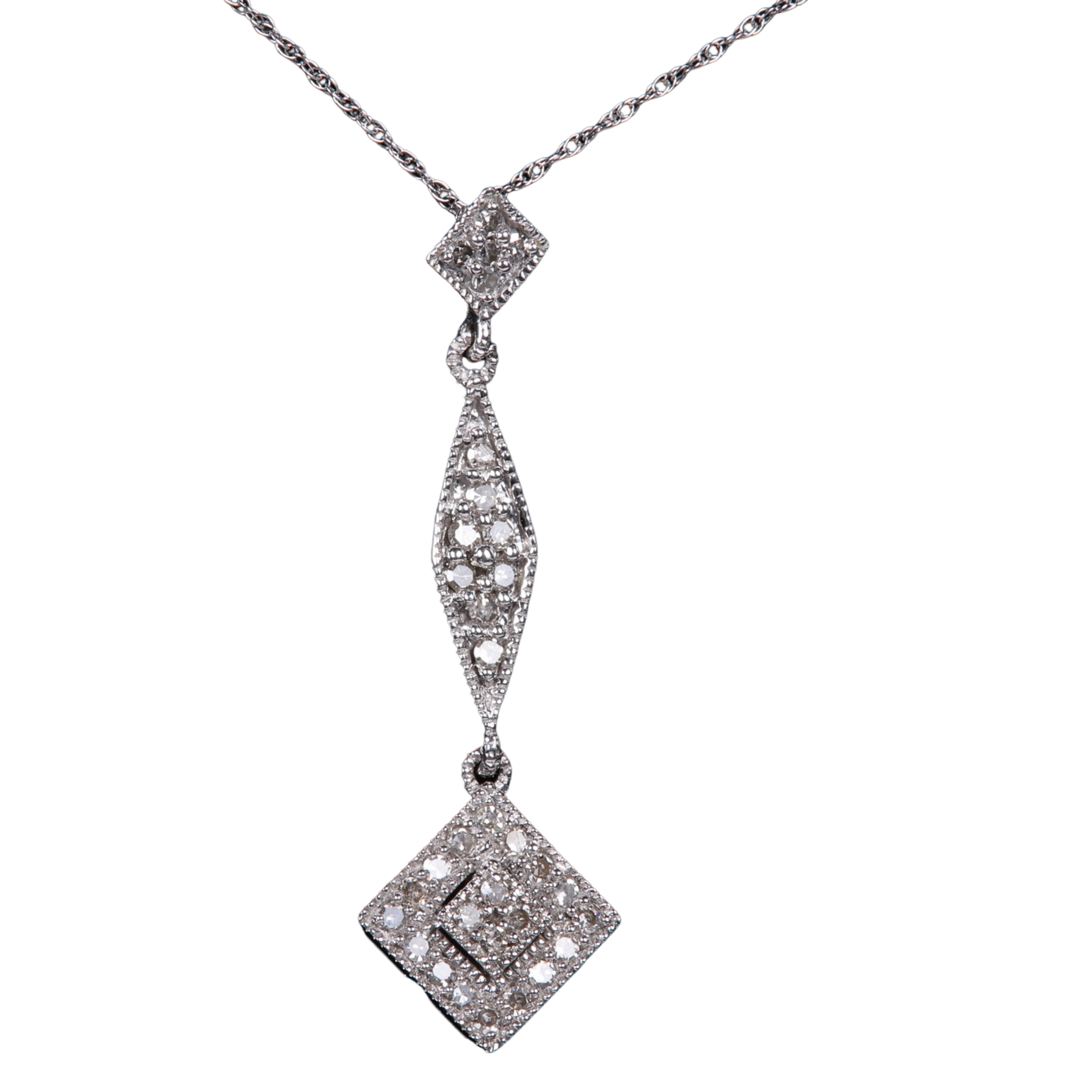 14K white gold diamond pendant 27a418