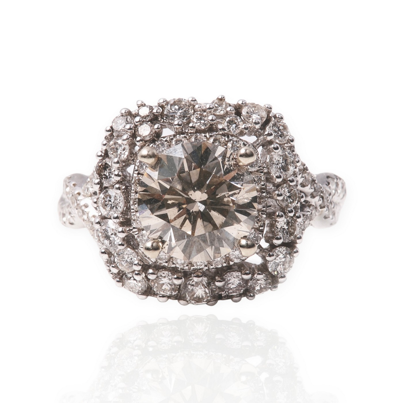 18K WG Diamond Engagement Ring,