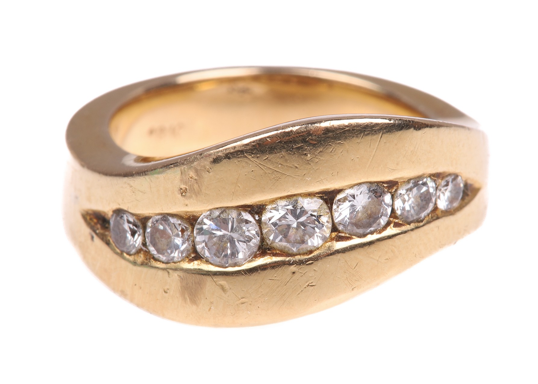 18K Yellow gold diamond band, free