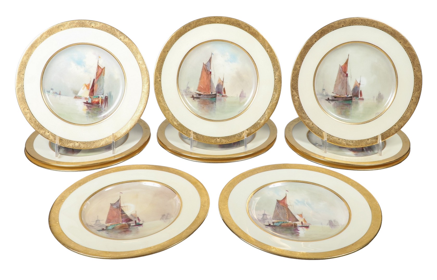 (11) Hand painted Mintons luncheon