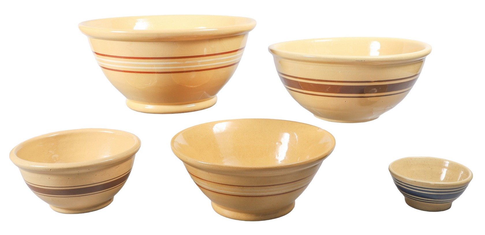  5 Yellowware mixing bowl nest  27a449