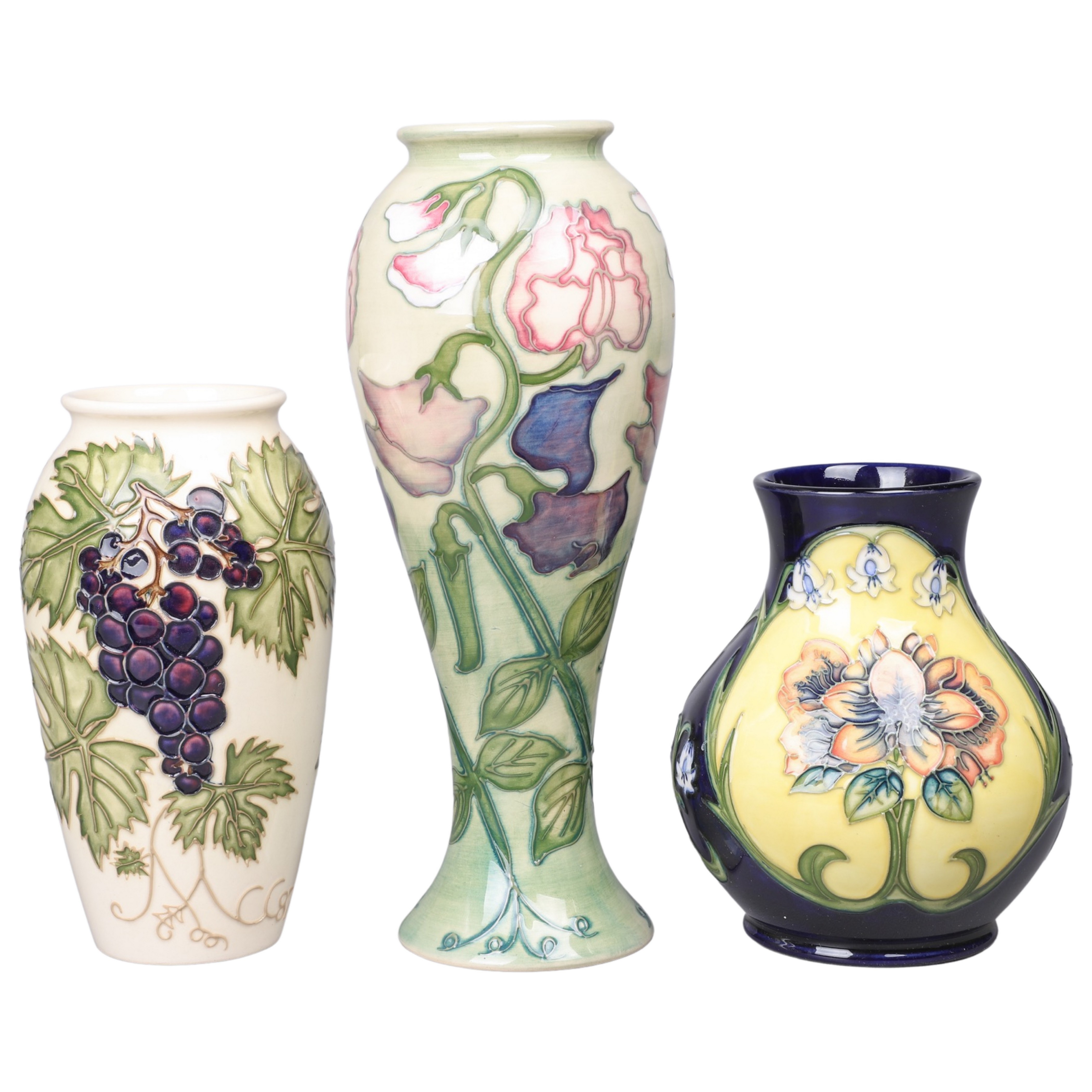 (3) Moorcroft pottery vases, Collectors