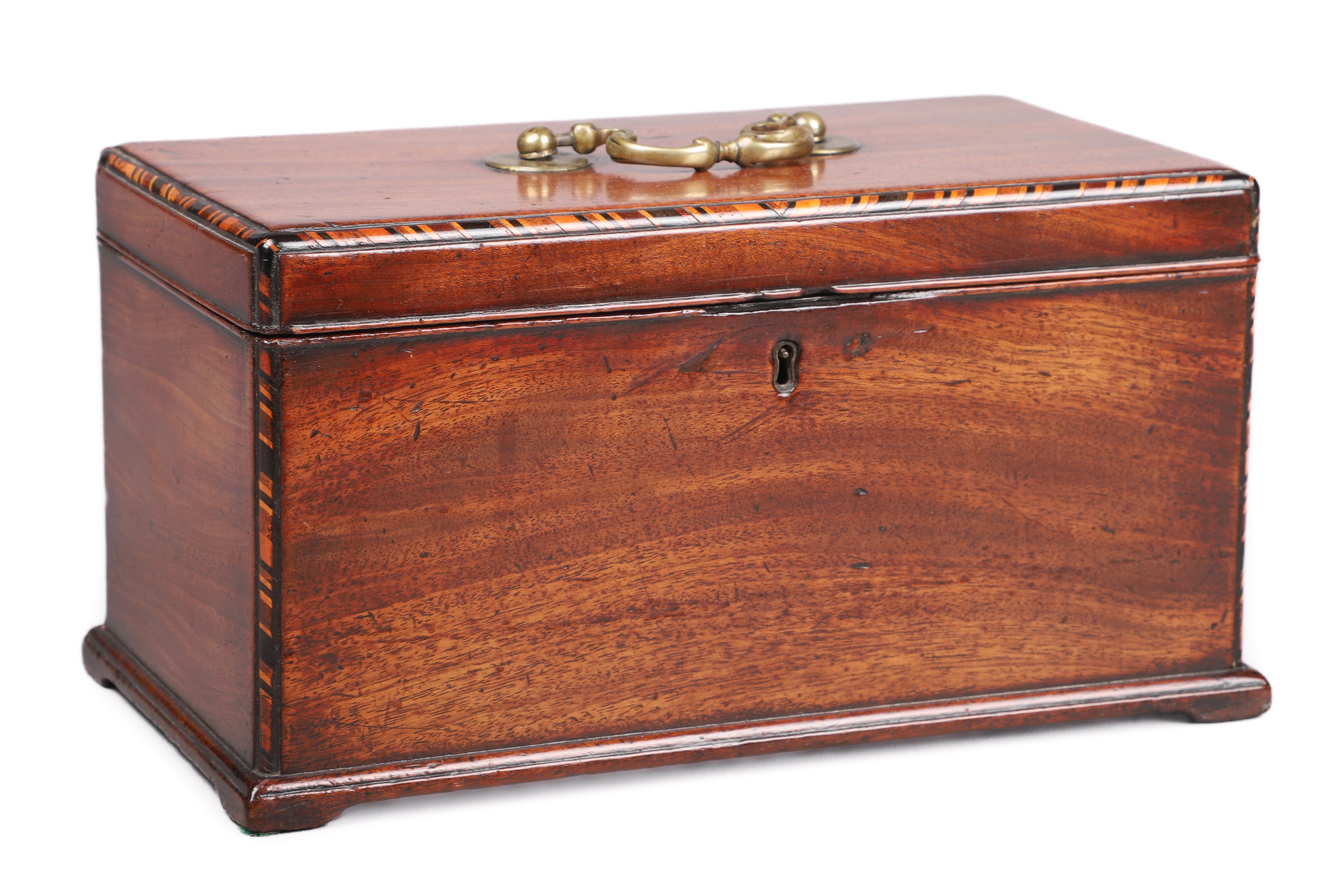 Georgian mahogany inlaid tea caddy  27a491