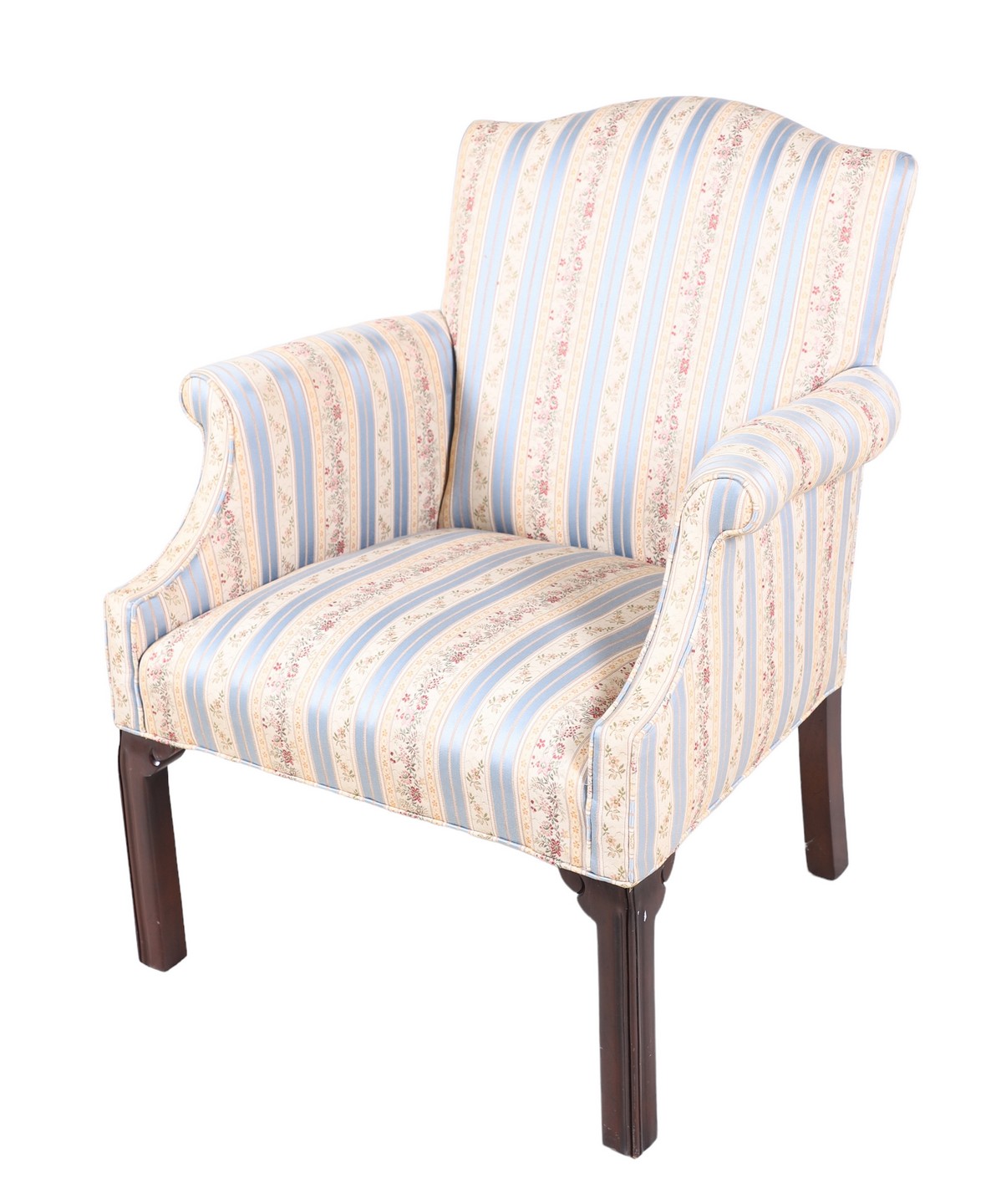 Chippendale style upholstered armchair,