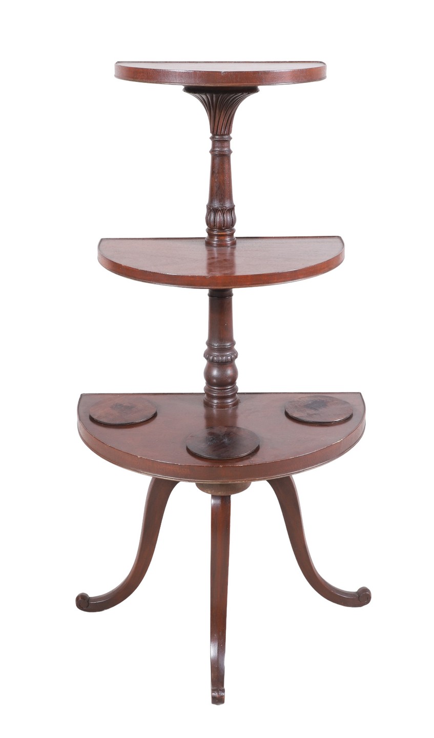 Regency style mahogany tiered stand,