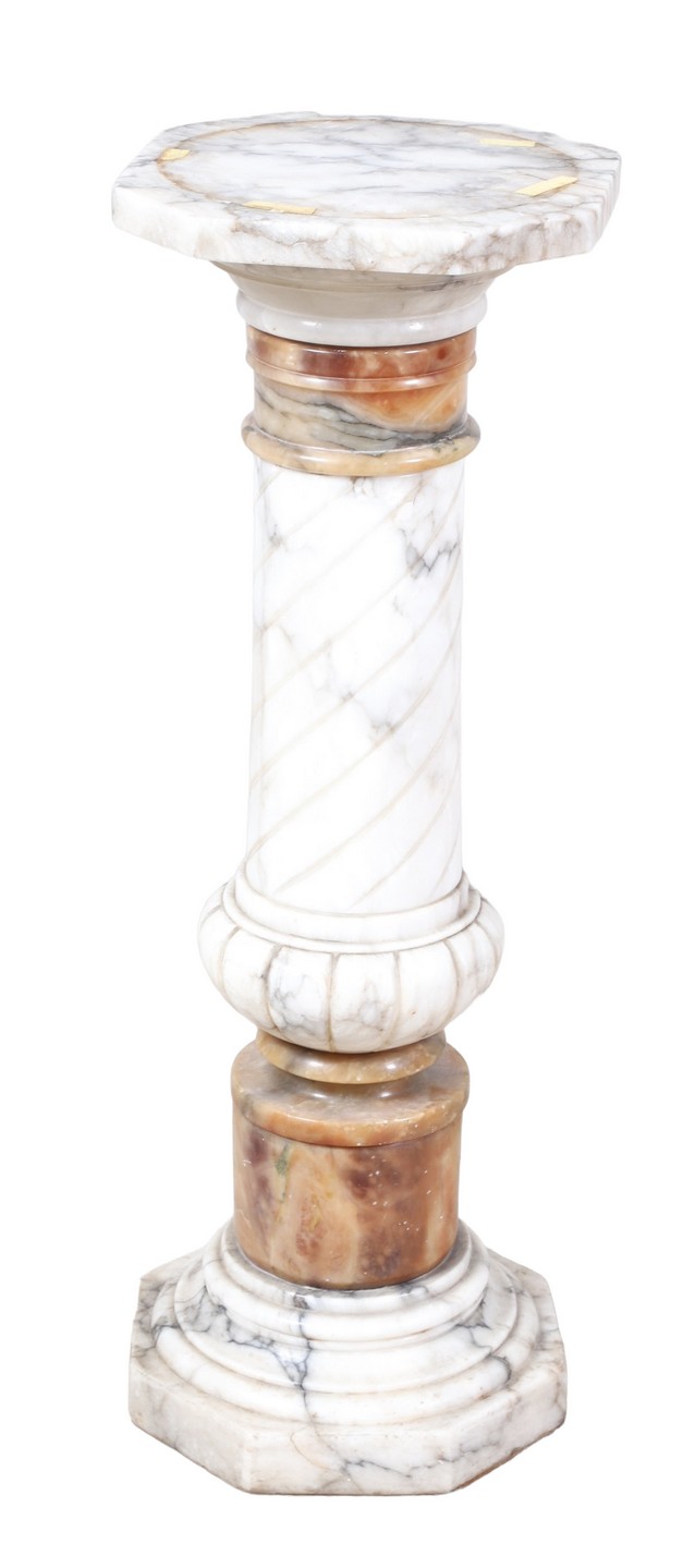 Tiered marble column form pedestal  27a555