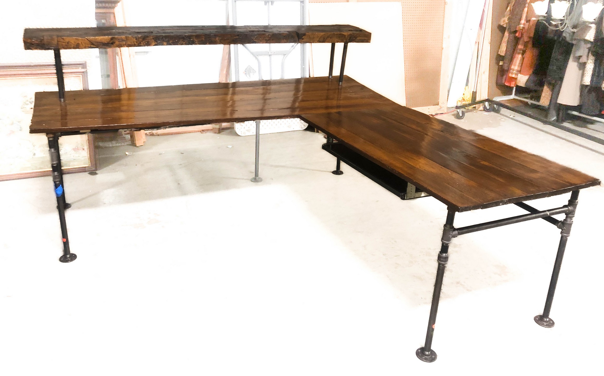 Industrial freeform tiered desk  27a55a