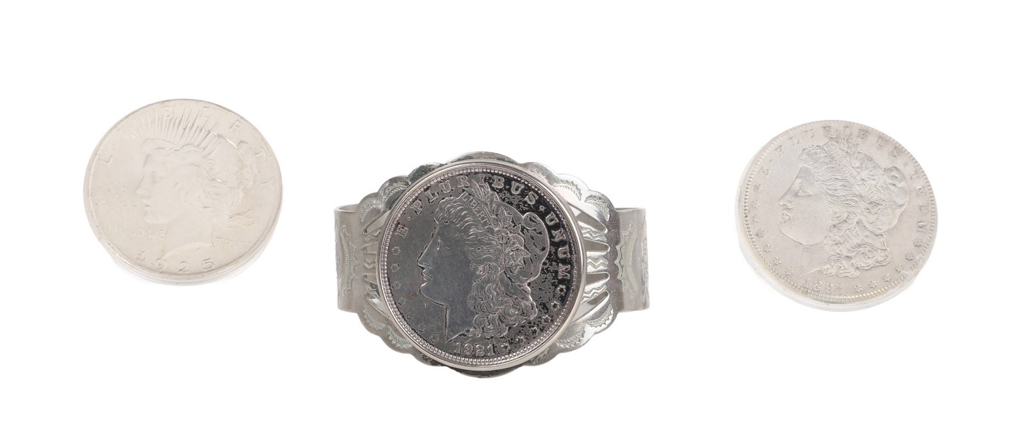 (3) Silver dollar items, c/o 1921