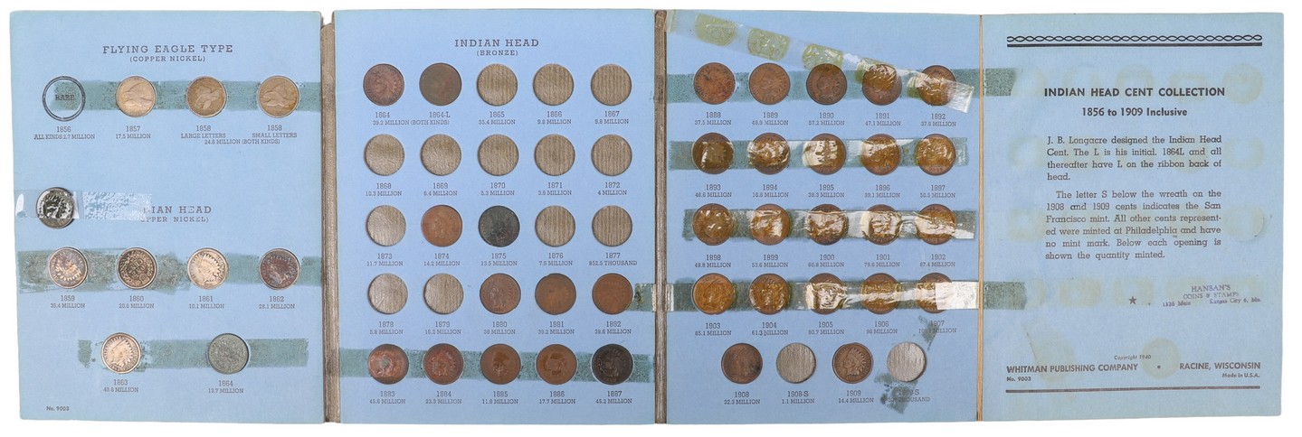 Indian Head cent folio, 1856-1909,