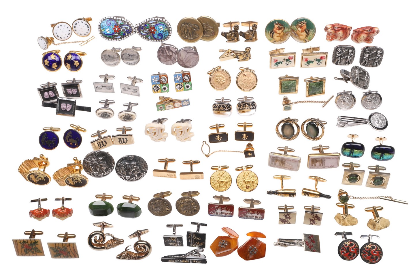 Lot of assorted costume cufflinks and