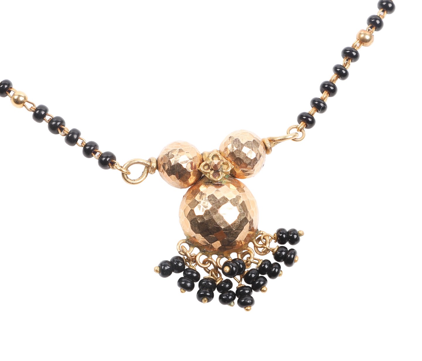 14K onyx Indian mangalsutra necklace  27a5b3