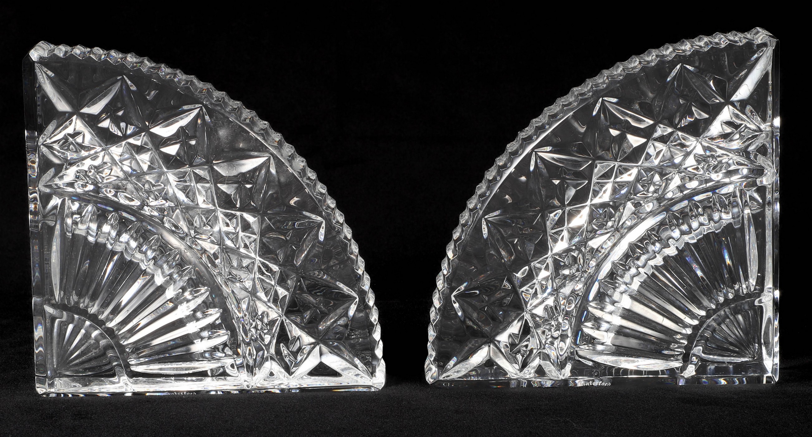 Waterford crystal fan bookends  27a5dc