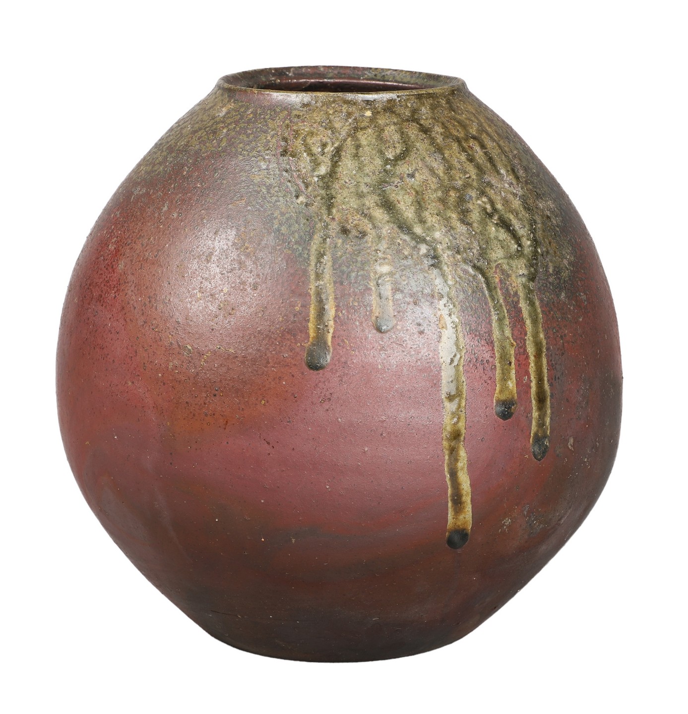 Japanese ovoid pottery vase raku 27a659