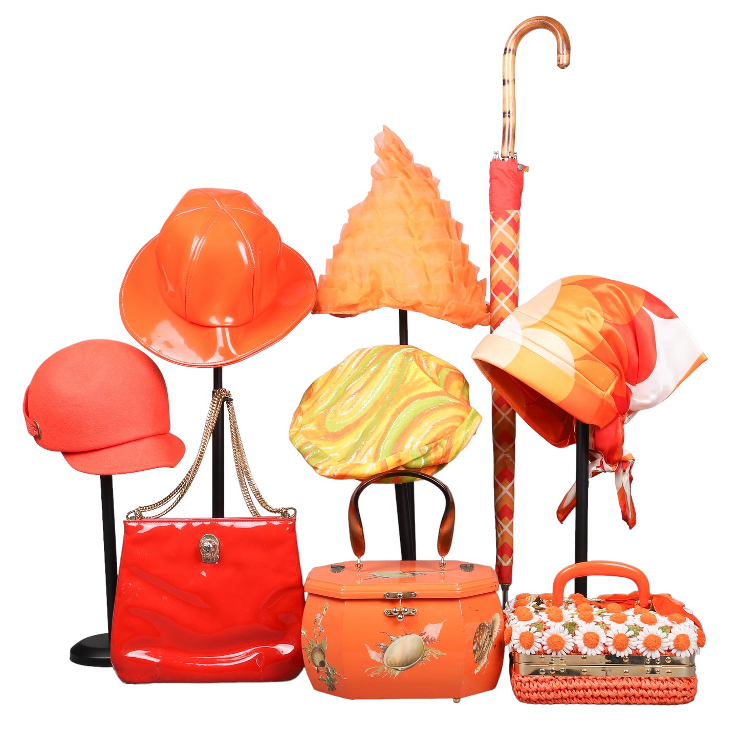 60's Orange hat and accessories