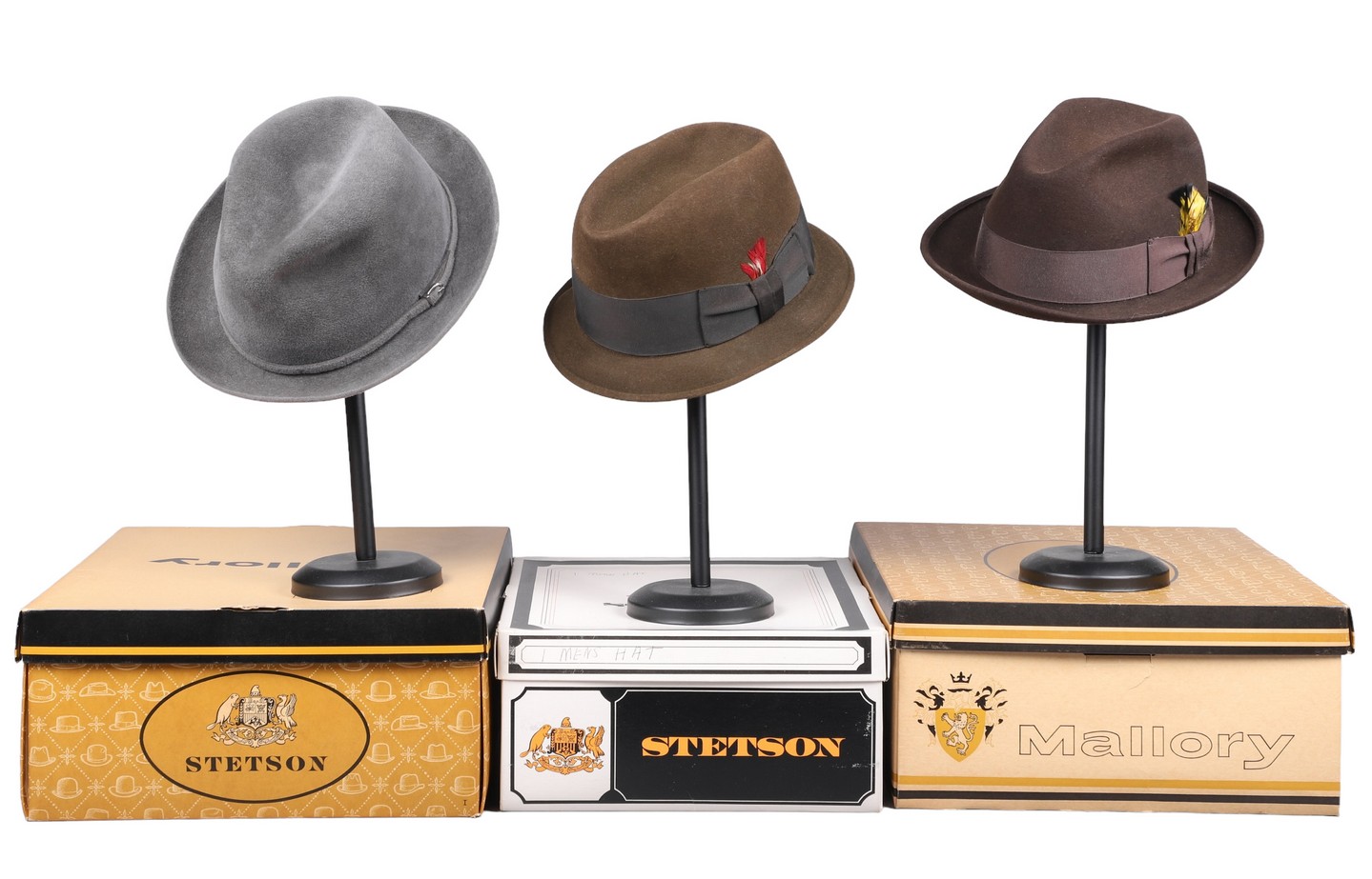 (3) Mens hats to include Mallory