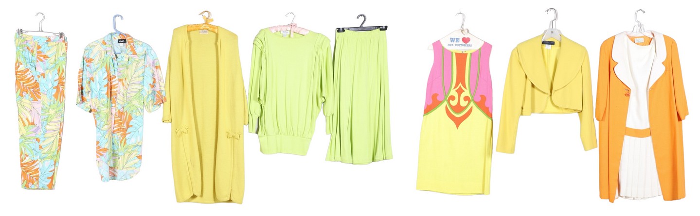 (6) Piece vintage neon garment