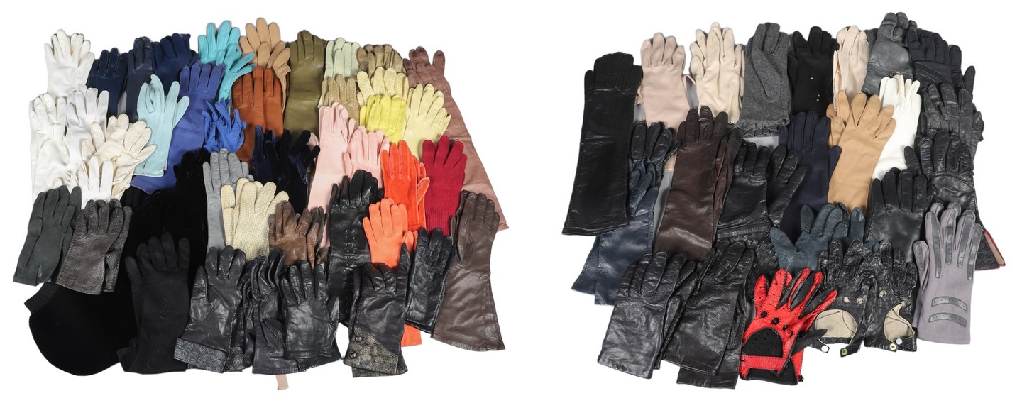 Large vintage glove grouping to include