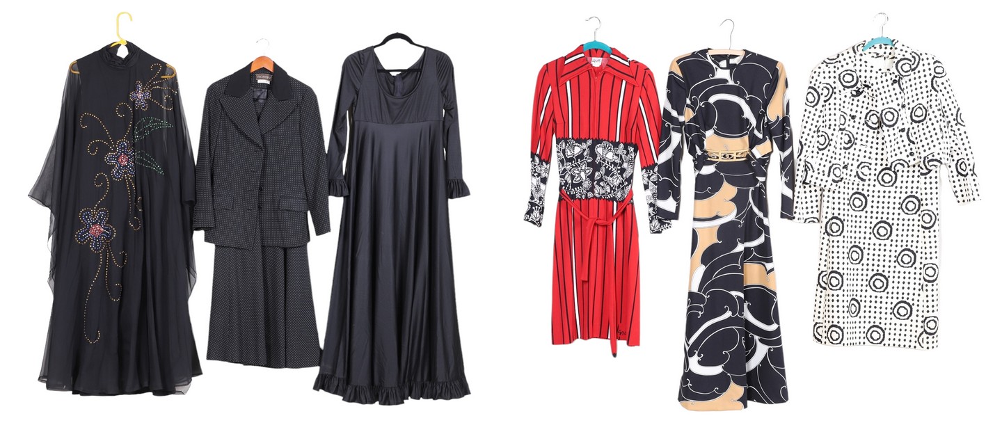 (6) 60's/70's Dresses and ensemble