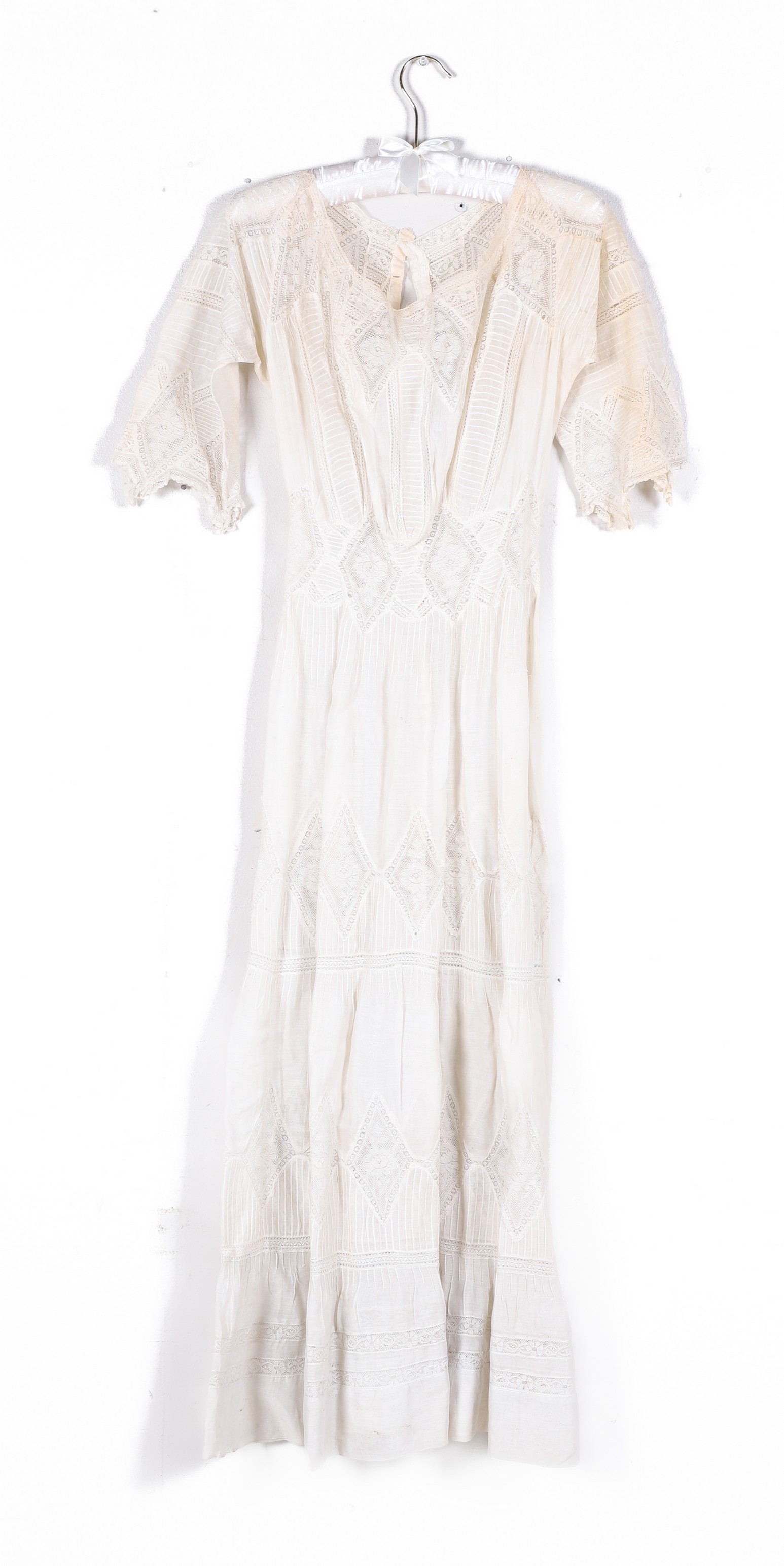 1900 Lace openwork dress, heavily