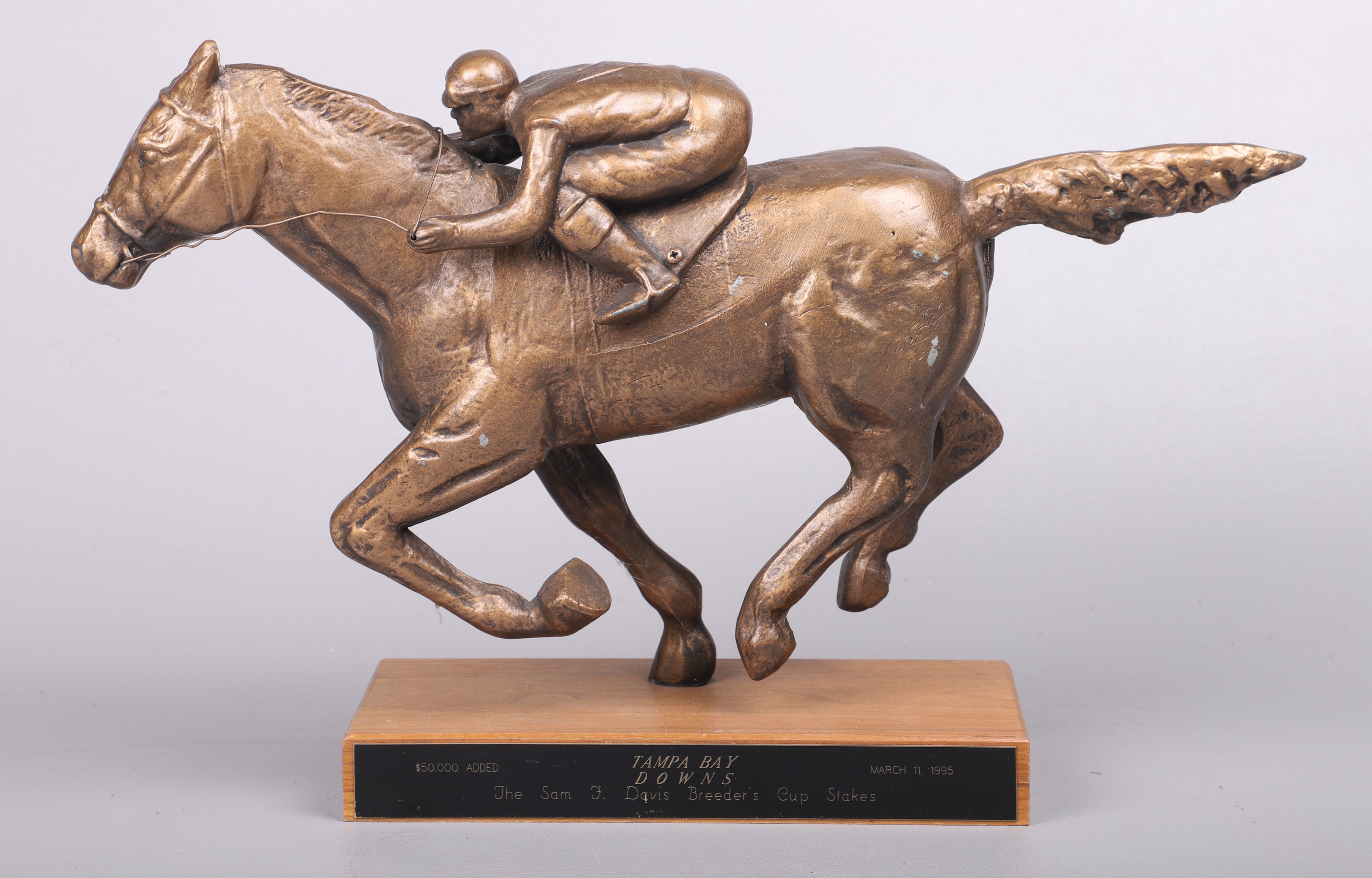 Horse rider bronze trophy sculpture  27a765