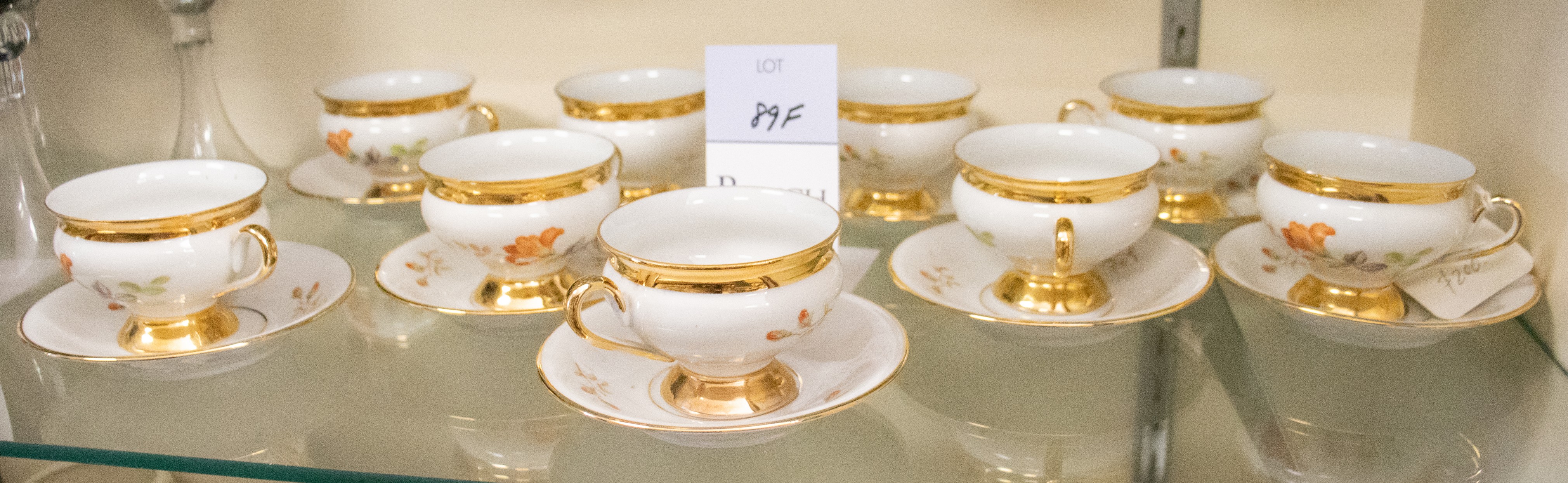(9) Porcelain footed demitasse cups