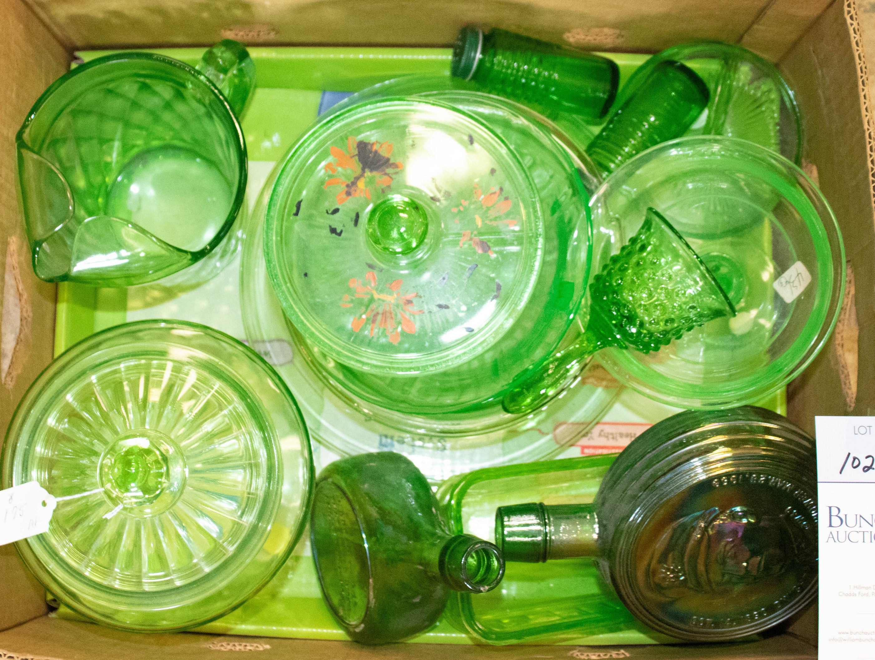  15 Pcs green glassware including 27a7a5